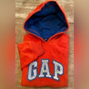 Vintage Gap Kids Unisex Youth S‎ (6-7) Orange Long Sleeve Graphic Hoodie